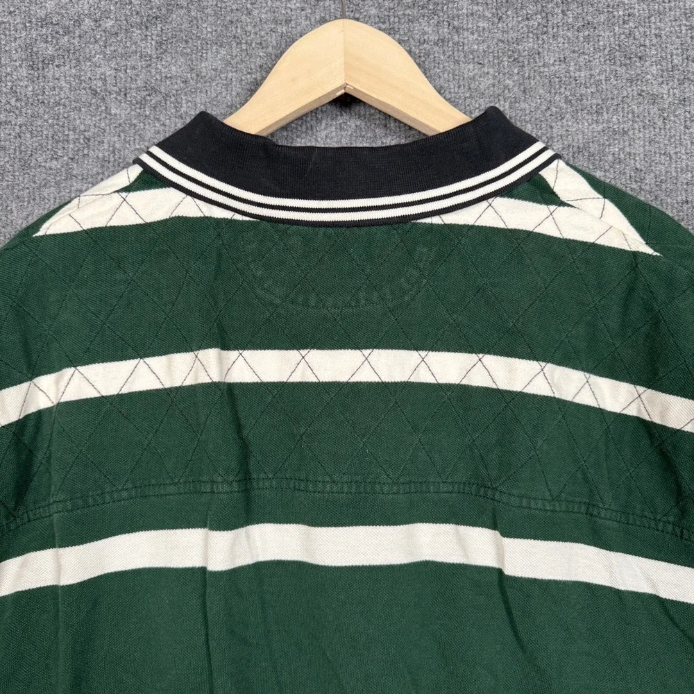 Vintage Polo Ralph Lauren Size 4XLT Polo Shirt Green Striped Cotton Golf Logo